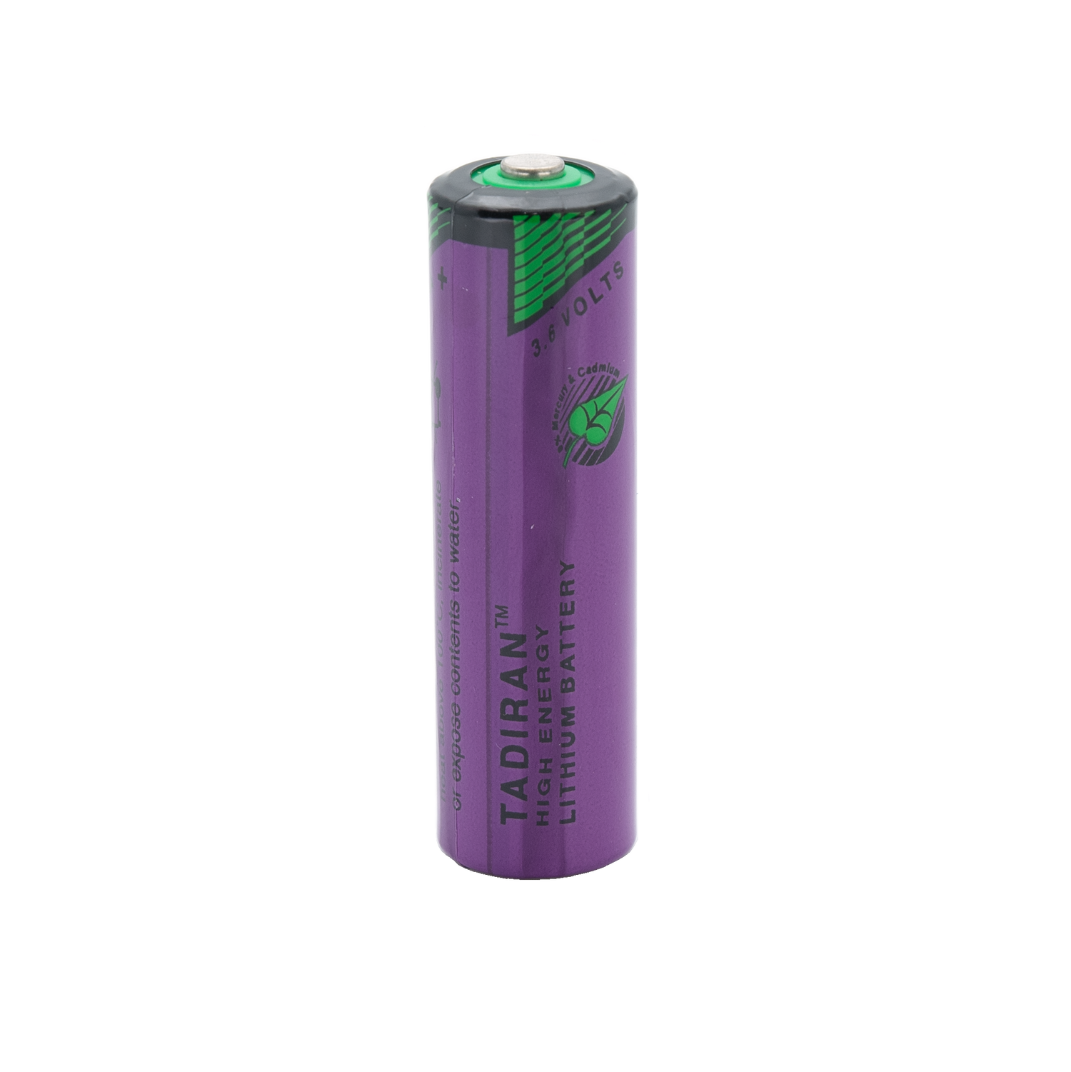 picture of a purple AA lithium P0010 battery